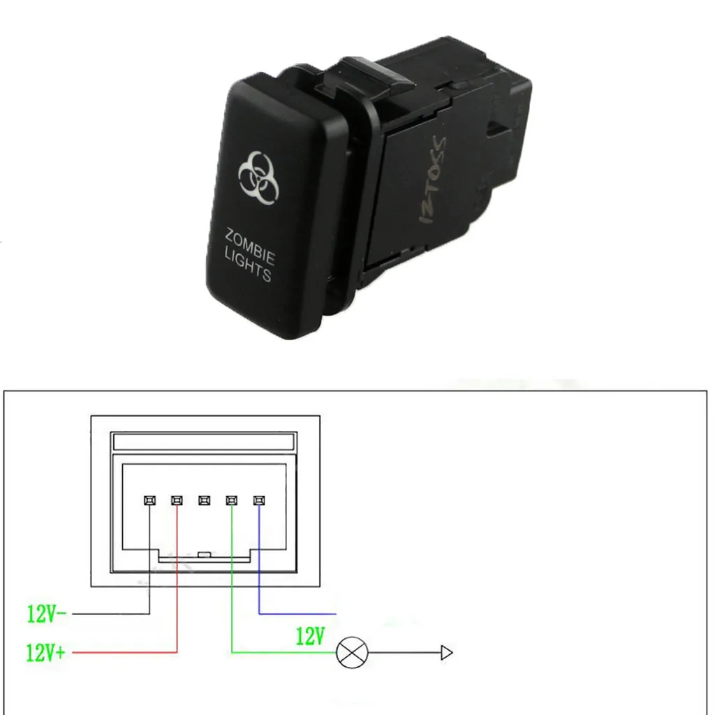 12V кнопочный переключатель Синий зомби светильник S для 100 серии 1998-2007 для Toyota Prado Landcruiser FJ Cruiser с светодиодный дисплей светильник