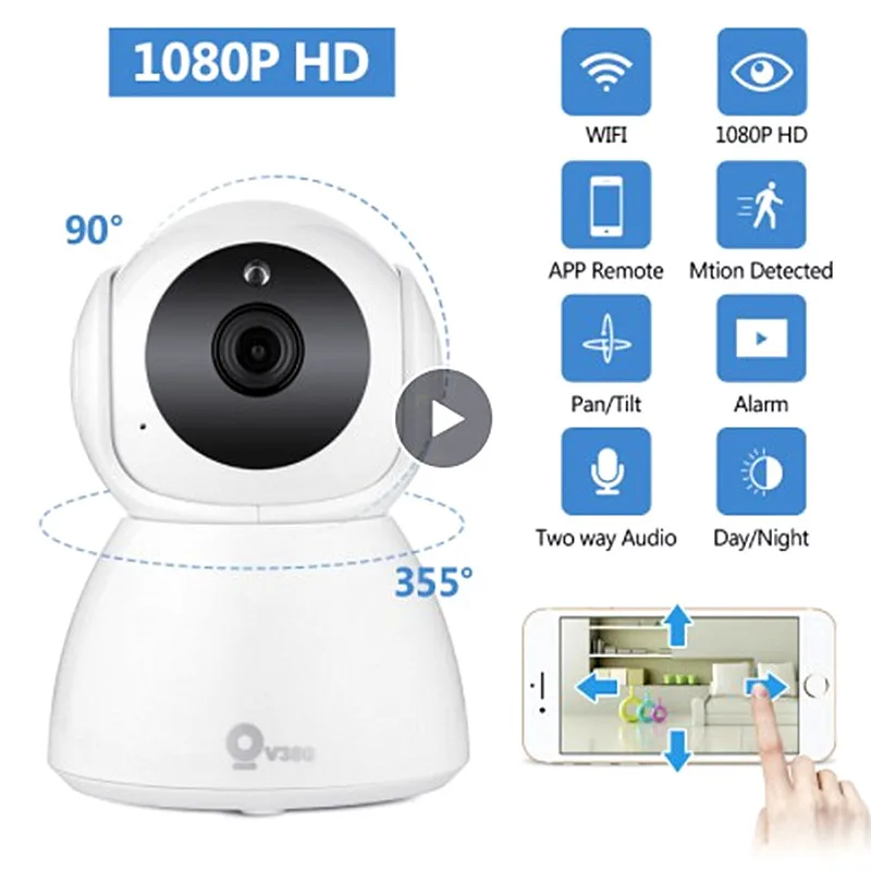 

Full HD 1080P IP Camera Wireless Home Security IP Camera Surveillance Camera Wifi Night Vision CCTV Camera Baby Monitor
