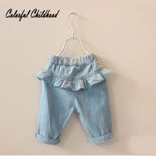 Летние модные детские джинсовые шорты хлопковые короткие шорты с цветочным принтом и песком для маленьких девочек, повседневные джинсовые шорты для детей от 2 до 8 лет