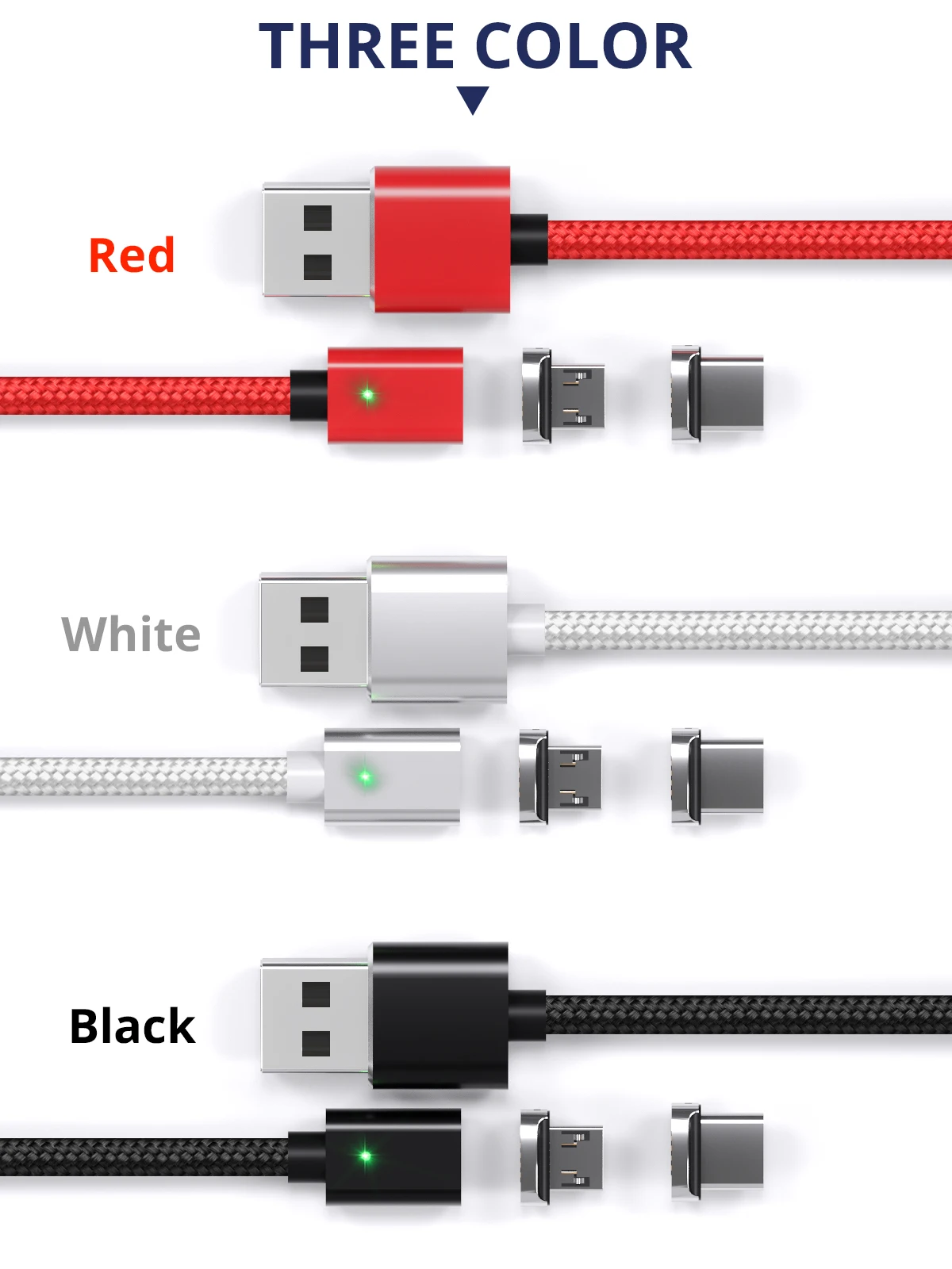 ANMONE Магнитный кабель Micro usb type C кабель 1 м 2 м нейлоновый плетеный провод для быстрой зарядки быстрое зарядное устройство для телефона Магнитный зарядный шнур для передачи данных