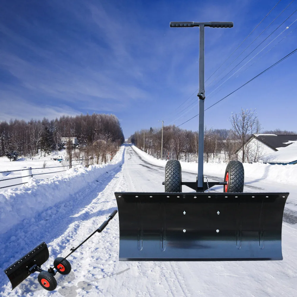 

Durable Professional Hand Push Solid Snow Shovel With Wheels Anti Rust Steel Snow Removal Outdoor Garden Snow Cleaning Tools