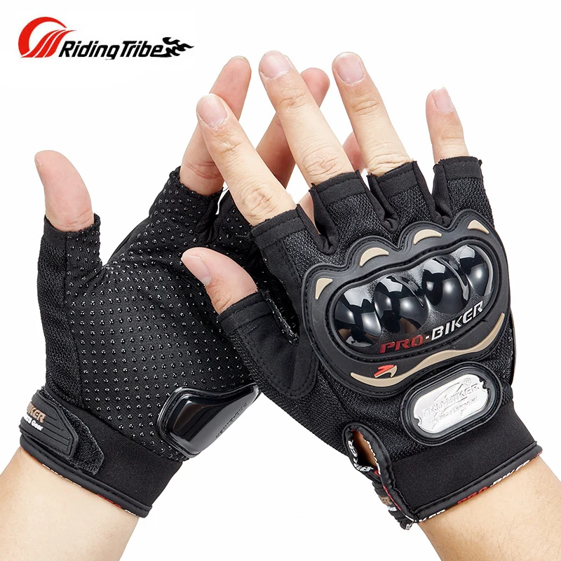 

Riding Tribe Half Finger Motorcycle Gloves Summer Men Women Moto Protective Gear Racing Scooter Bicycle Bike Gloves