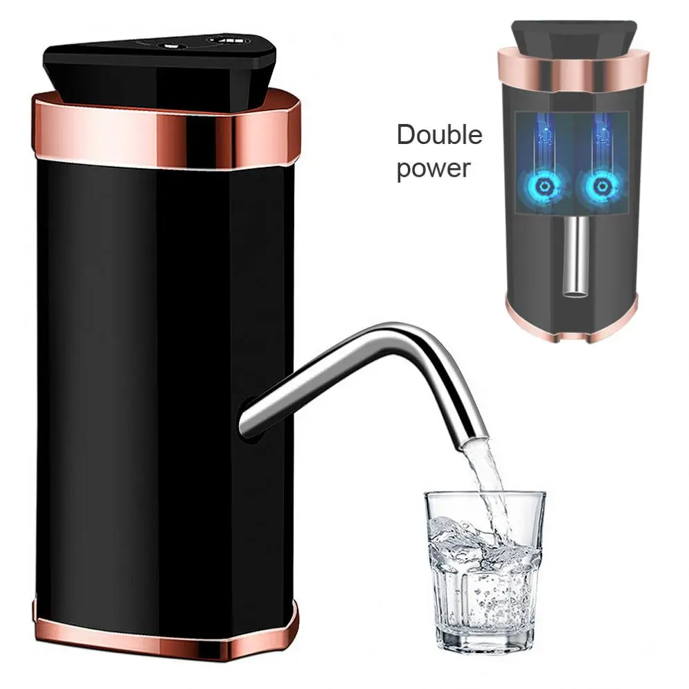 

ZILU Portable Touch Double Pump Rechargeable Electric Water Pump with USB and Indicator Light for 4.5L - 18.9L Barrelled Water