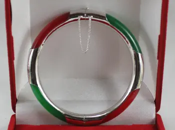 

Nouveau design 57 MM rouge mixte vert Jade18kgp ronde bangle