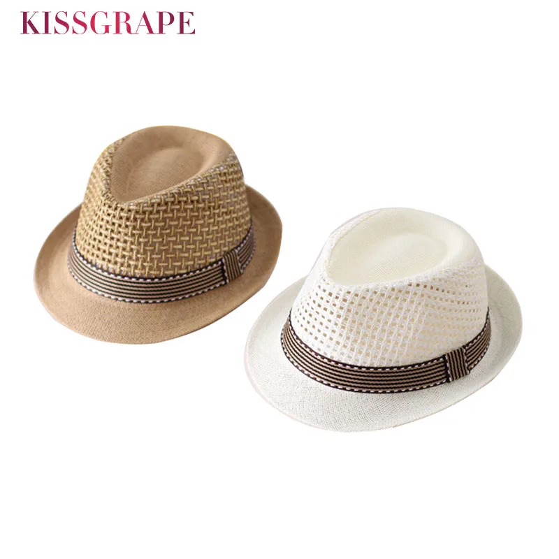 

New Kids Panama Hat Boy Summer Sun Hats Baby Hat Children Jazz Straw Cap Boys Cap Baby Hat For Boys Photography Props