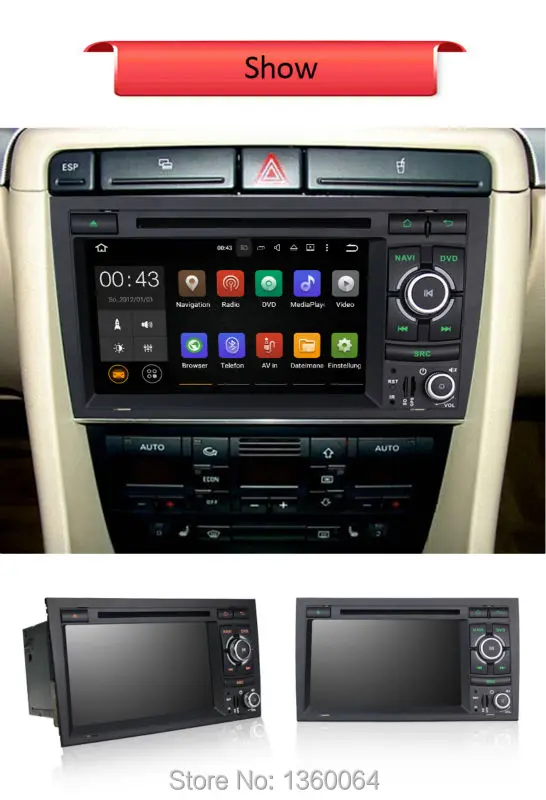 Excellent 7" Quad Core 1024*600 Android 5.1.1 Car GPS Navigation Car Double Din Radio For Audi A4/S4 Radio System Auto Audio DVD Player 5