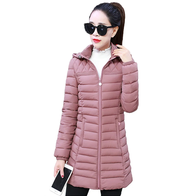 

Fashion Light Thin Cotton Parkas Women 2019 Autumn Winter Hooded Jacket Plus size 6XL Warm Coat Female Down Cotton Jackets A2632