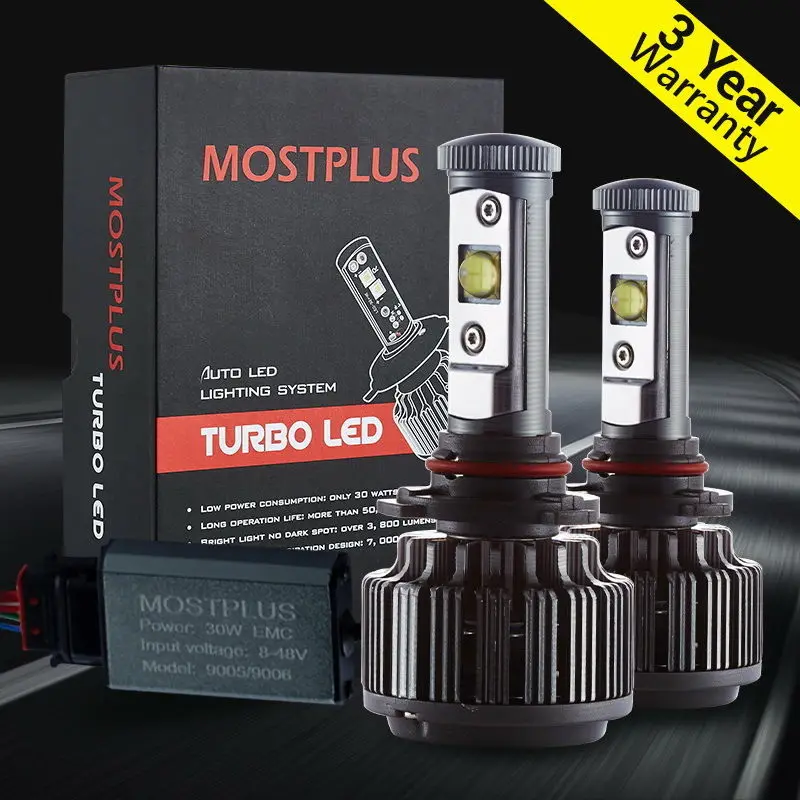 MOSTPLUS 7600LM 60W светодиодный фары комплект 9005 HB3 H10 9140 9145 6000 К лампы пара|9005 hb3|60w ledled 60w |