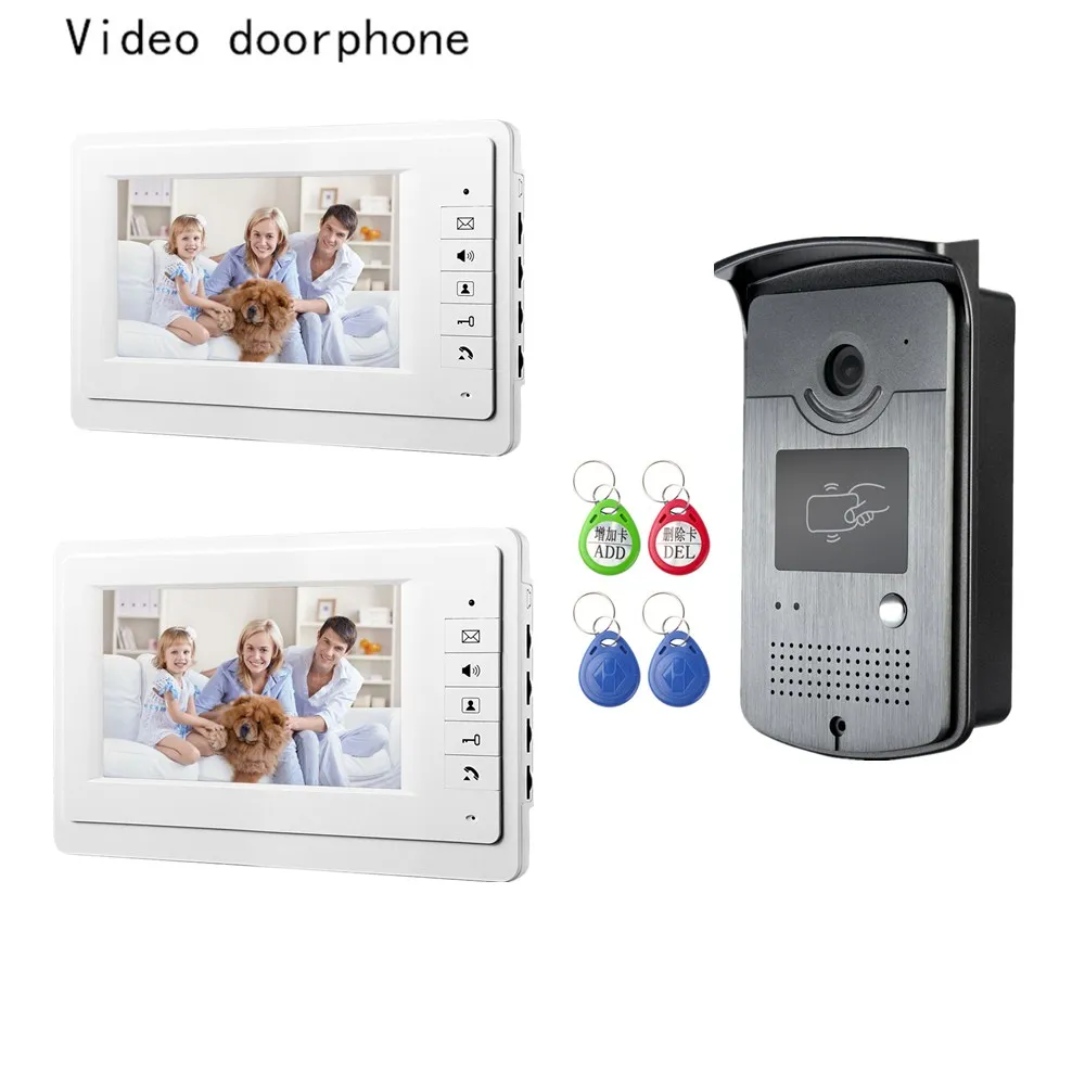 7 Inch Video Doorbell TFT LCD hd screen Wired Video Doorphone for villa
