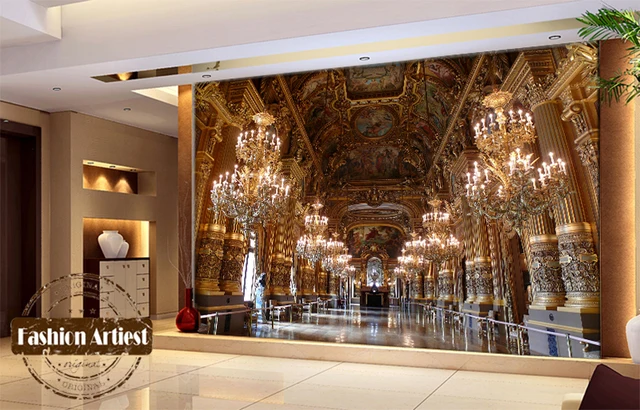 custom 3d louvre museum wallpaper mural vintage european royal