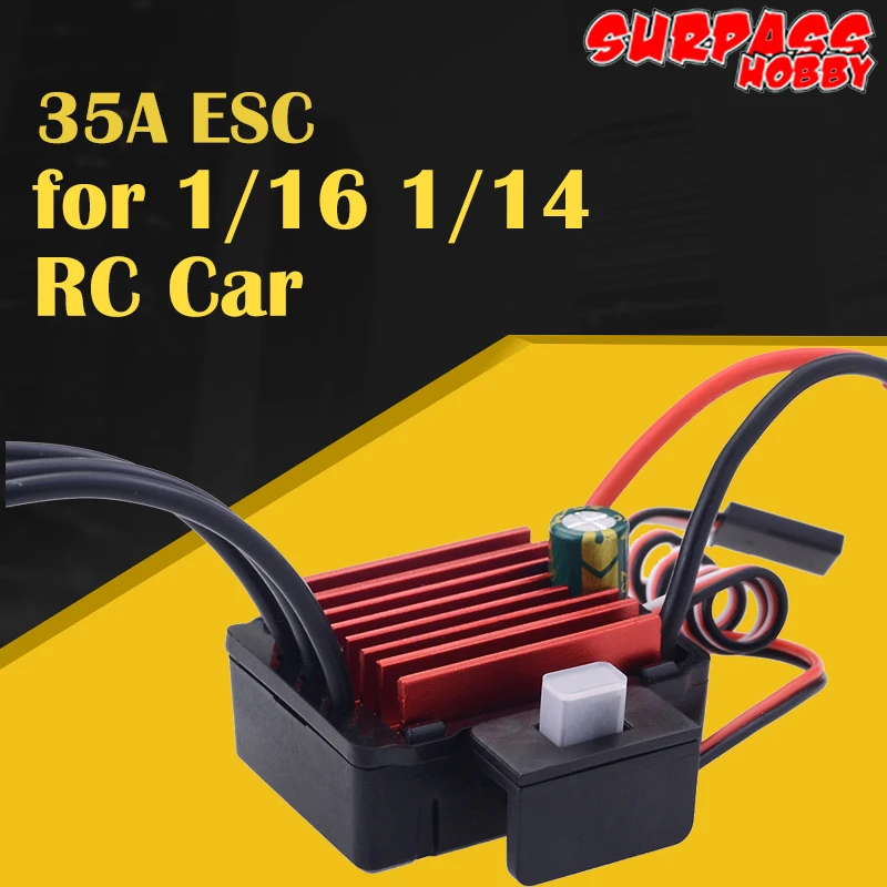 SURPASS HOBBY KK 35A ESC Waterproof Electric Speed Controller  for 2838 2845 Brushless Motor RC 1/16 1/14 RC Car