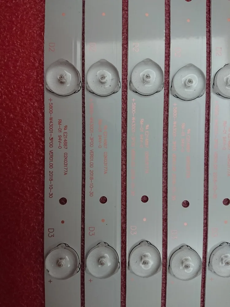 Новая 5 комплекта 40 шт 5LED 405 мм Светодиодная лента для TQL43F4PR001 43E3000 5800 W43001 3P00 E465853