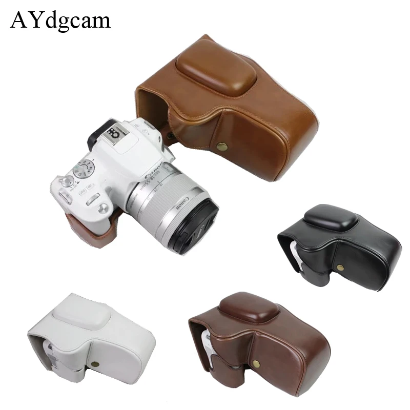 Новинка чехол сумка из искусственной кожи для видеокамеры Canon 200D с ремешком