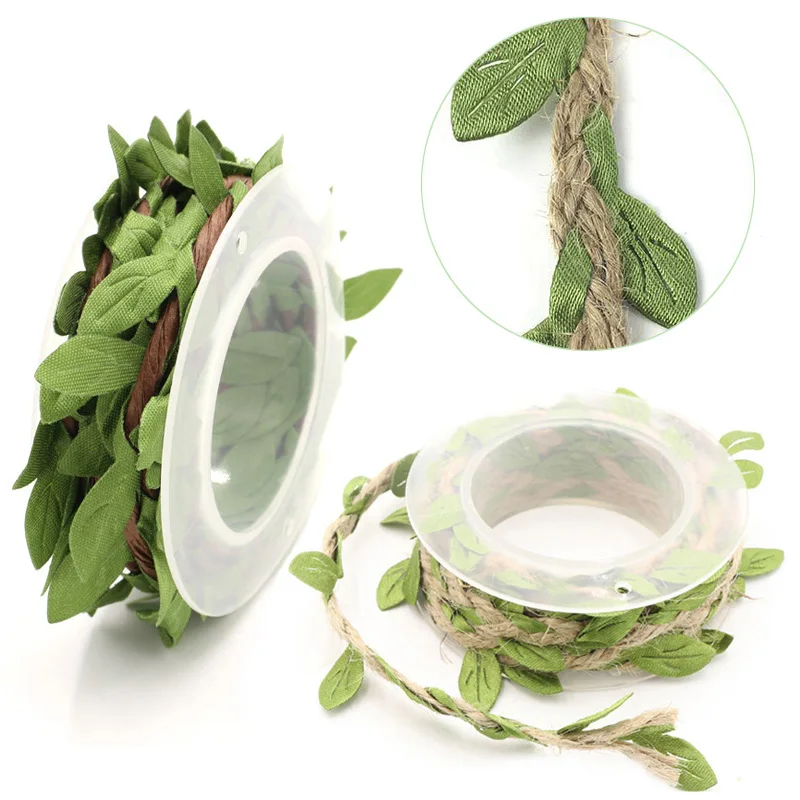 

Wedding DIY Twine String Silk Leaves 2m With Leaf Party Home Garden Festival Decoration Artificial Leaves Flower Garlands