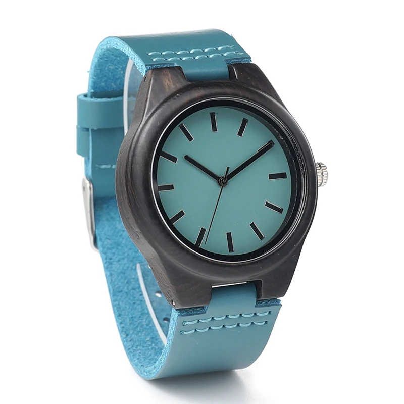 BOBO BIRD V-L14 Mens Watch Japan Quartz Movement 2035 Wooden Watches With Genuine Cowhide Leather Strap