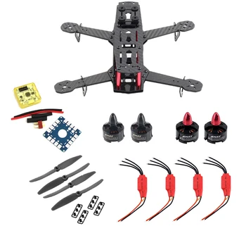 

Xiangtat Airframe Carbon Fiber Multirotor Frame kit Set for QAV250 with Mini Motor 12A ESC CC3D Flight Controller