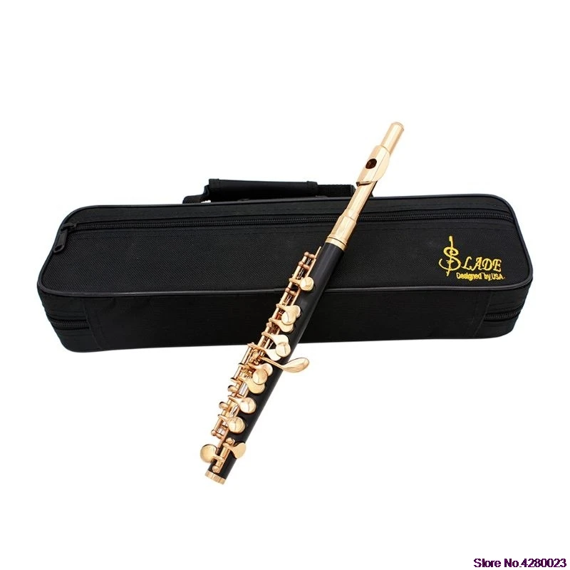 

C Key Tone Half-size Flute Piccolo Musical Instrument with Screwdriver Cleaning Stick Padded Case