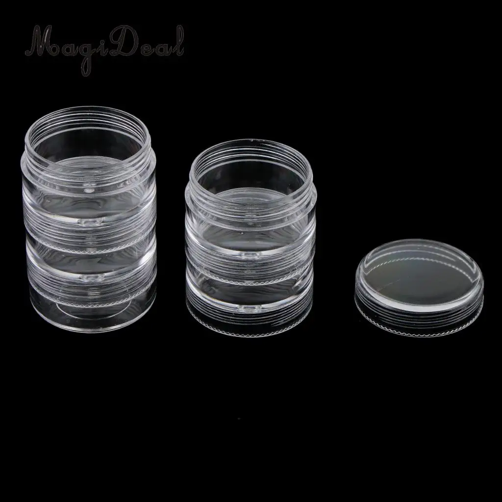 6Pcs/Pack 4 and 5 Layers Stacking Jar Pot Containers for Mineral Powders Nail Art Beads Jewelry Crafts