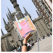 Laser Handbag Jelly Solid Color Soft Crocodile Pattern Shoulder Diagonal Zipper Casual Bag New Ladies Cross Section Square Laser Handbag Jelly Solid Color Soft Crocodile Pattern Shoulder Diagonal Zipper Casual Bag New Ladies Cross Section Square