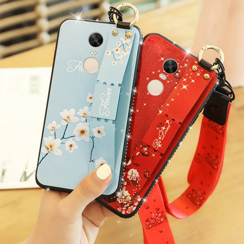 

YueTuo Diamond bling holder case for xiaomi redmi note 4 4x note4x note4 original luxury Wrist Strap tpu coque cover phone back