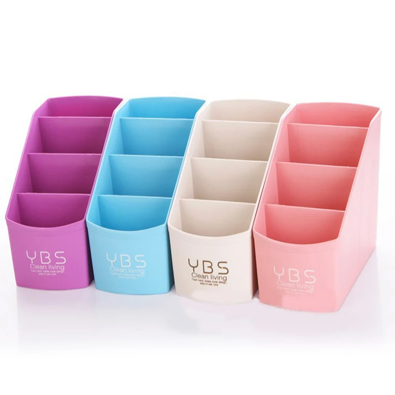  Plastic Box Desktop Makeup Organizer Storage Box Cosmetic Case Remote Control Holder Office Contain