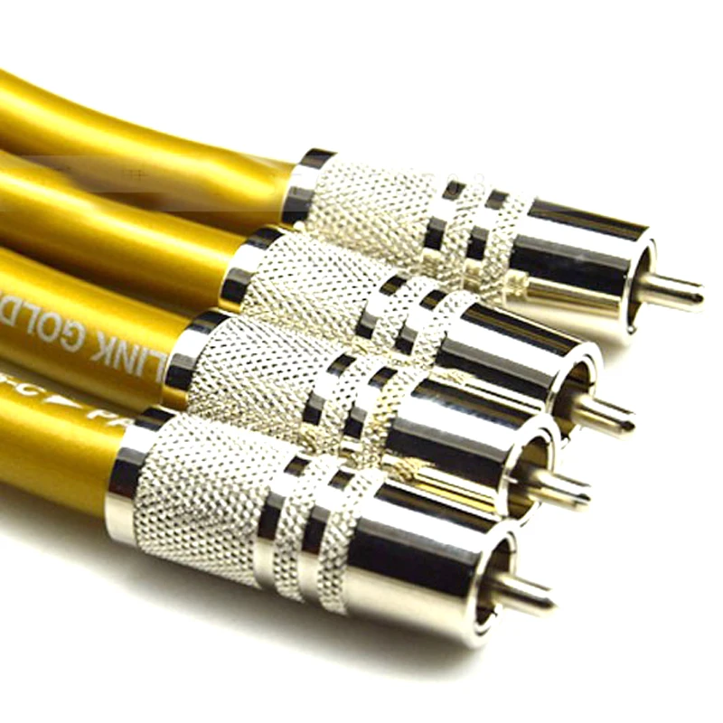 Hifi пара родиевых RCA разъемов HEXLINK GOLDEN 5C аудио усилитель динамик CD VCD проигрыватель