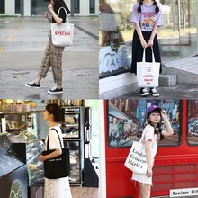 Женская Холщовая Сумка На Одно Плечо ins Корейская Студенческая ленивая Холщовая Сумка Harajuku большая емкость хозяйственная сумка