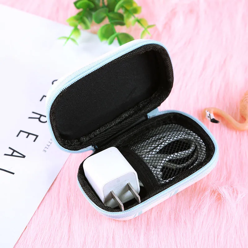 

Kawaii Headphones Paper Clips Stationery Keys Binder Purses Box Case for Earphone Memory Card Office Desk Organizer Supplies