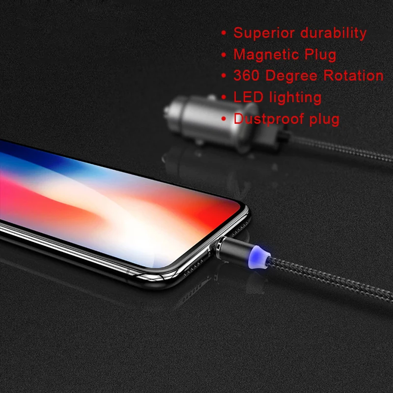 NOHON нейлоновые магнитные кабели для зарядки Micro usb type-C 8 Pin для iPhone 7 8 X iOS Android универсальный кабель для быстрой зарядки 1 м