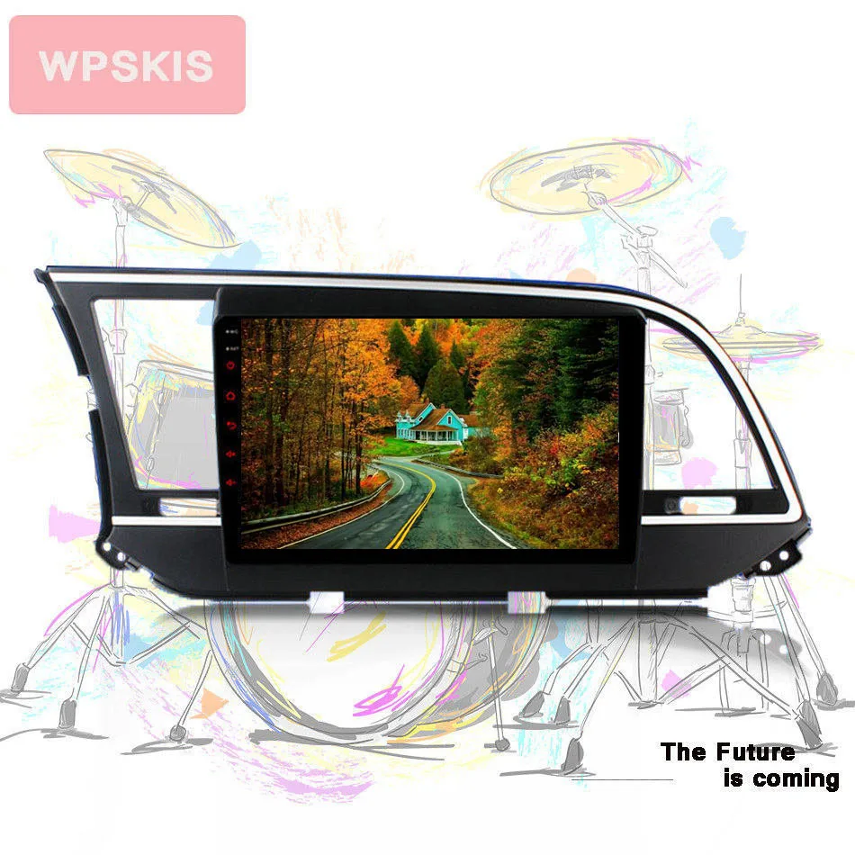 

1024*600 in dash autoradio video audio pc tape multimedia unit For Hyundai Elantra 2017 with 3/4G Wifi gps nav android 9.0 8core