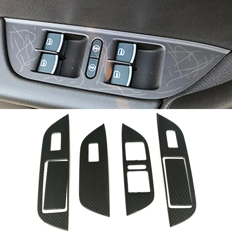 

Stainless steel car window button switch panel decoration frame trim cover sticker accessories for Volkswagen Touareg 2011-2018