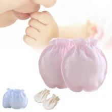 3 Pairs Mittens Newborn Baby Accessory Solid Practical Fashion Anti Scratch Safety Protection Portable Gloves Soft Elastic Strap