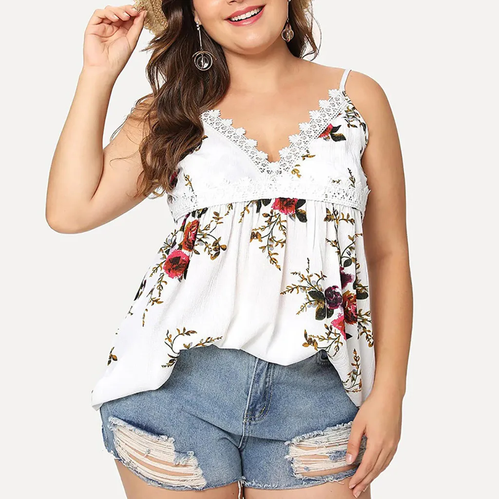 

Fashion Tank Top Women Casual V-Neck Sleeveless Plus Size Printing Flared Tank Tops Soft Daily Casual Beach Summer Vest Camis