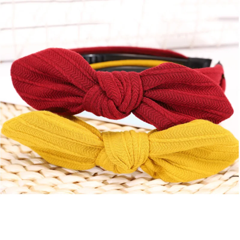 Headband for Women Bezel Hair Accessories Girls Knot Hairband Korean Style Fashion Hiar Bows Rabbit Ears Headwear VERVAE