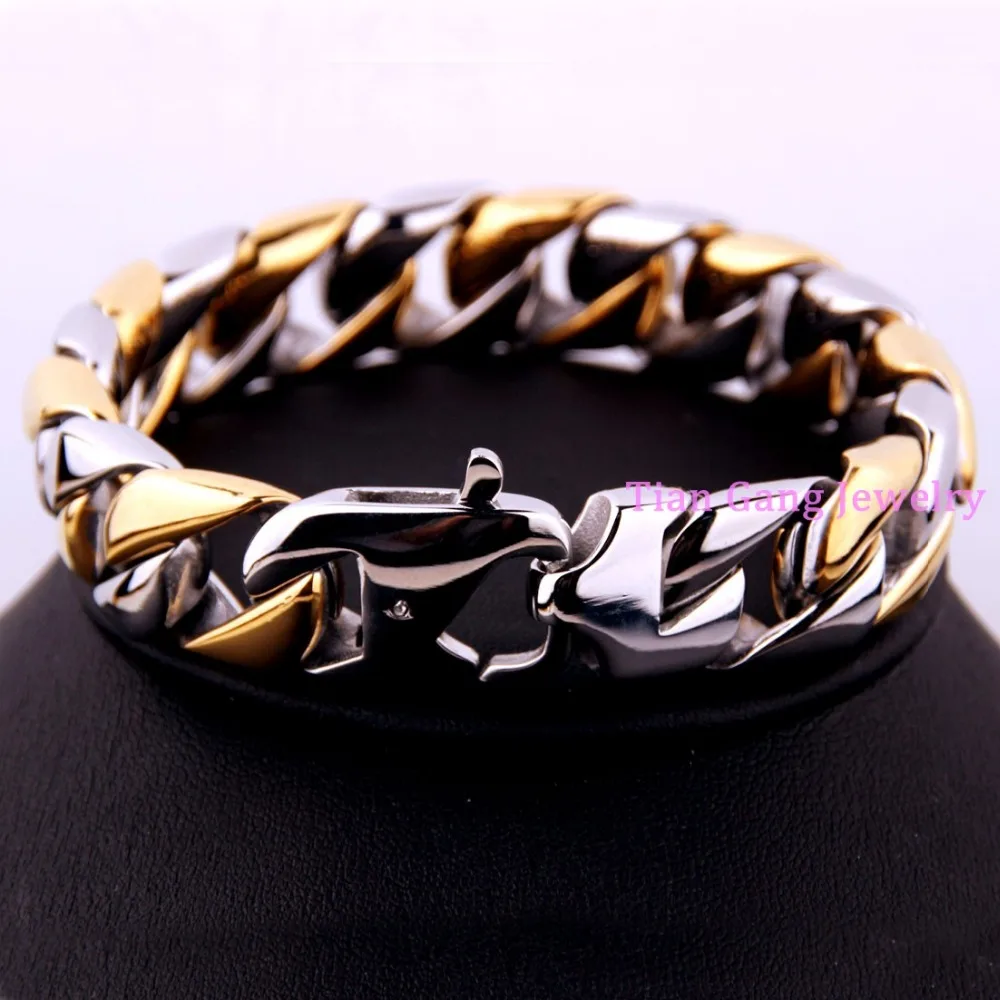 New Mens font b Jewelry b font 316L Stainless Steel Fashion Silver font b Gold b
