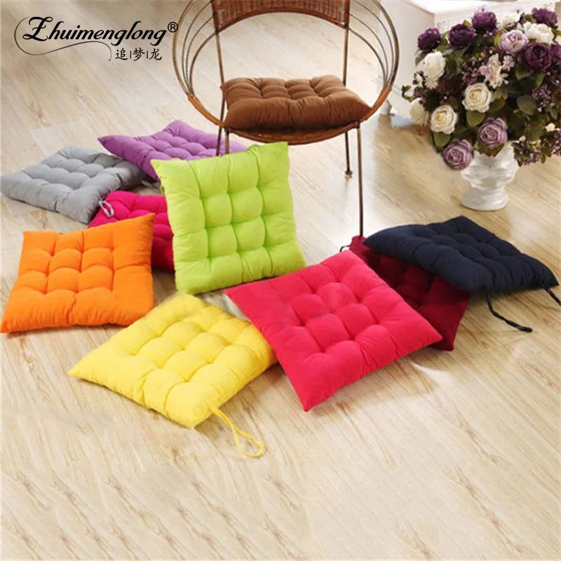 Size 35*35cm Square Solid Color Chair Pad Cushion Thicker Soft Washable
