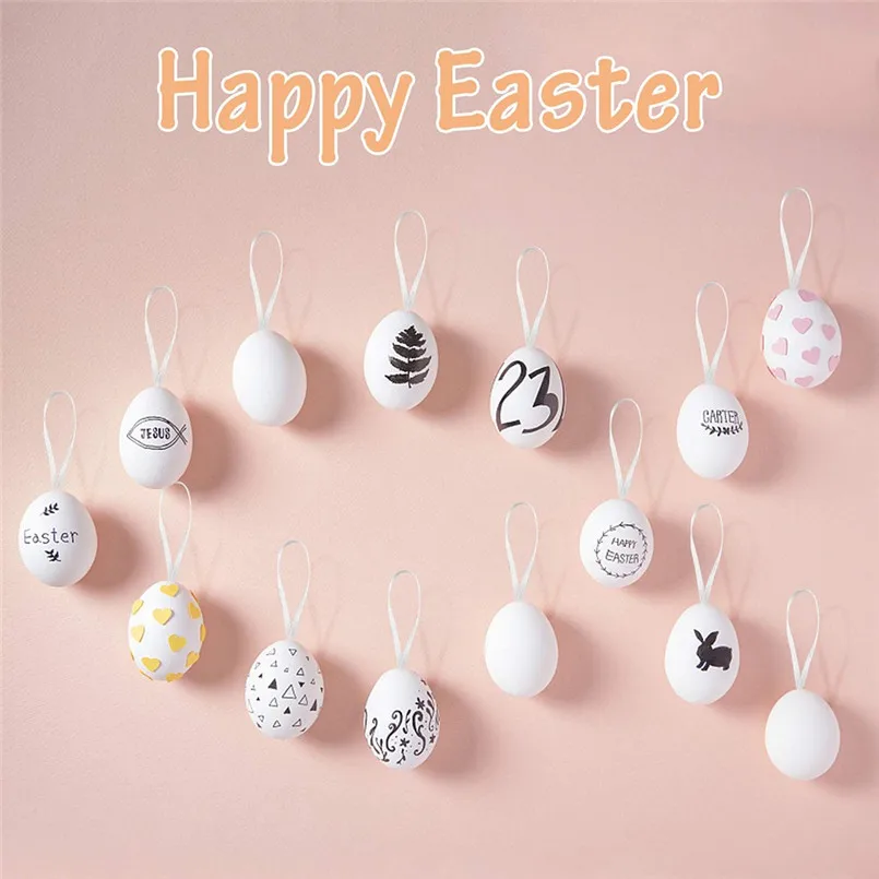 Easter Eggs 50pcs Plastic Easter Eggs DIY Easter Eggs Plastic Eggs 8pcs Color Pens DIY Decorations #3A08 (4)