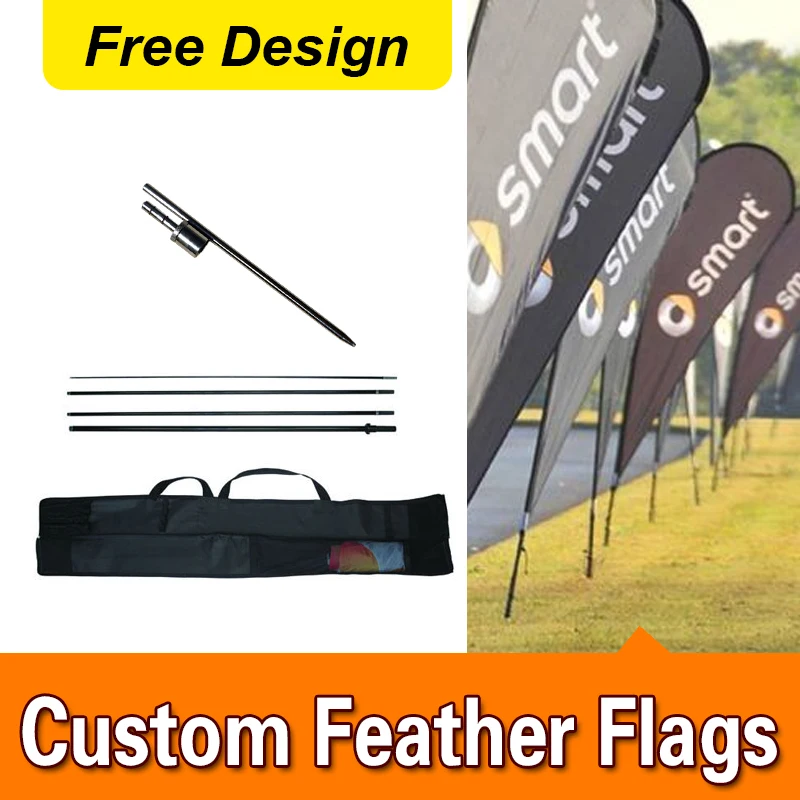

14ft Custom Teardrop Flag Set - Feather Banner Flag - INCLUDES 15ft POLE KIT AND HARDWARE - LIMITED TIME OFFER