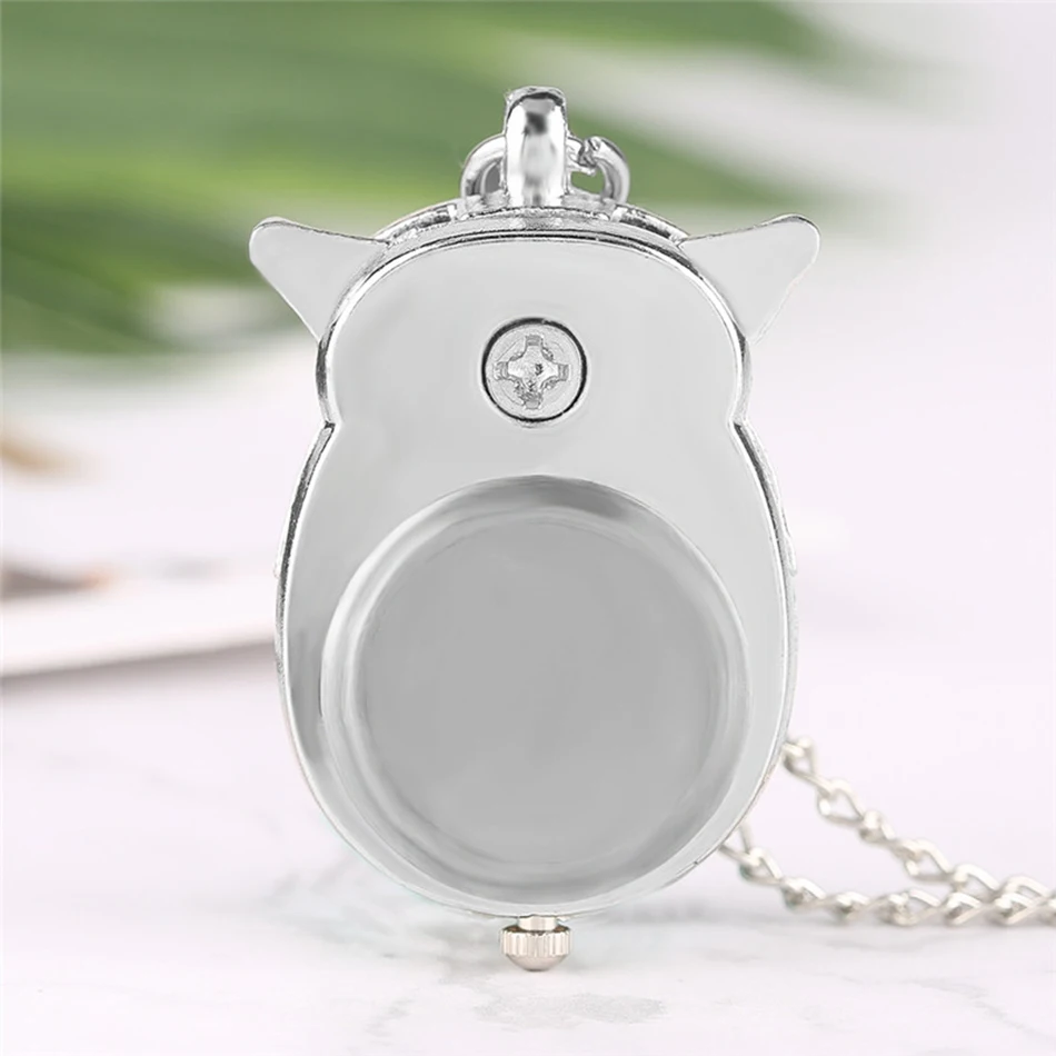 Women Quartz Pocket Watch  Owl Silver Clock Smooth Dial  New Vintage Retro Pendant Exquisite Fob watch YISUYA relogios criativos (10)
