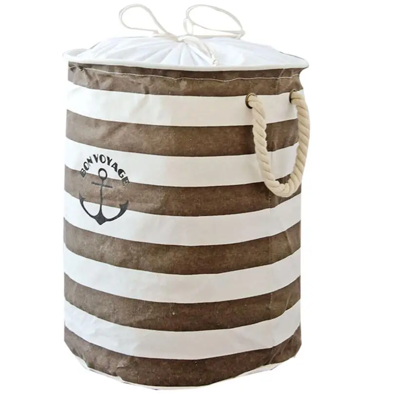 comprar Navy Âncora tarja grande Cesto de roupa suja Roupas De Armazenamento Cestas de armazenamento de roupas Em Casa barril Sacos De crianças brinquedo cesto de roupa suja cesta De Armazenamento