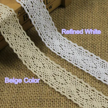 

30 yard/Lot 2.6cm Diy Handmade Patchwork Cotton Material Cotton Lace Ribbon White Beige Color Cotton Lace Trim MWY02011