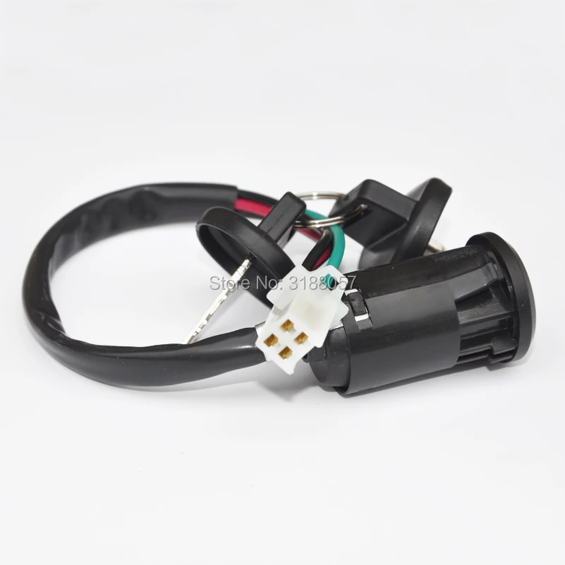 Atv Ignition Switch Lock Key With Dustproof Cap 4 Wires Universal