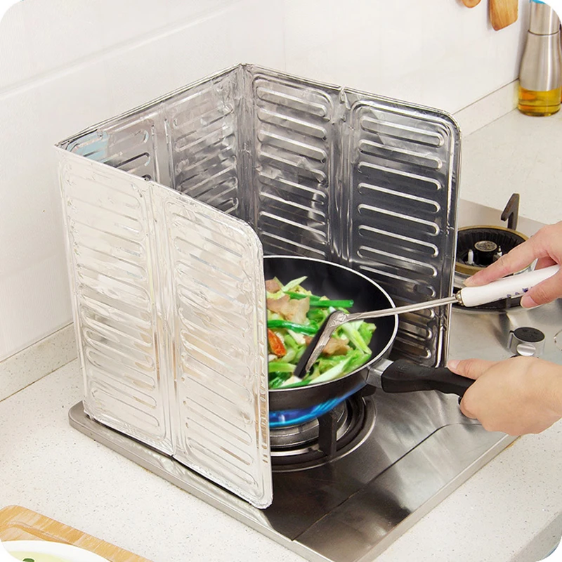 

Aluminum Foil Oil Block Oil Barrier Stove Cooking Heat Insulation Anti - Splashing Oil Baffle Kitchen Cooking Supplies Tools