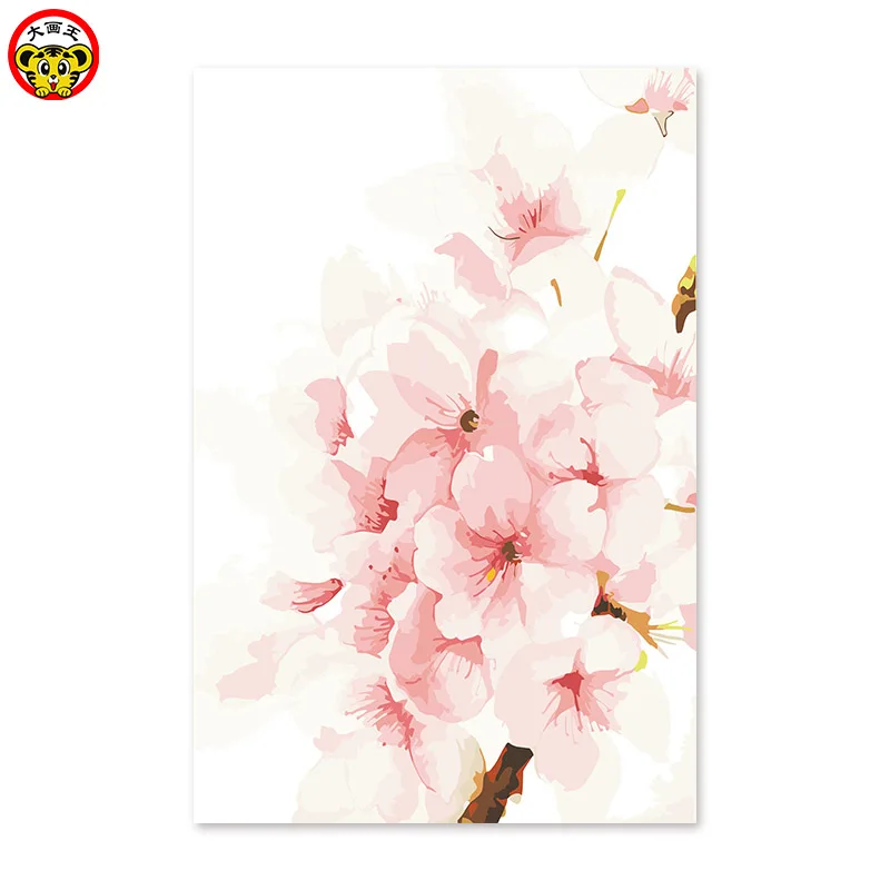 Картина по номерам художественная краска по номерам свежая эмоция Qixi древние цветы вишни - Цвет: 2973