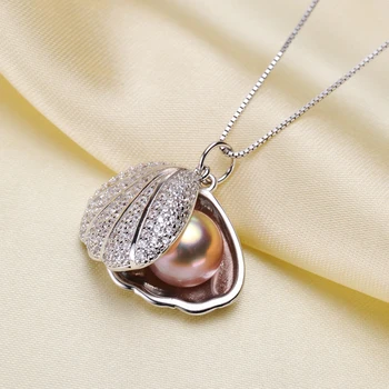 

925 steel seal Pearl Pendant Mount Accessories No Pearls Woman Pearl Necklace Pendant Jewelry Making Gifts