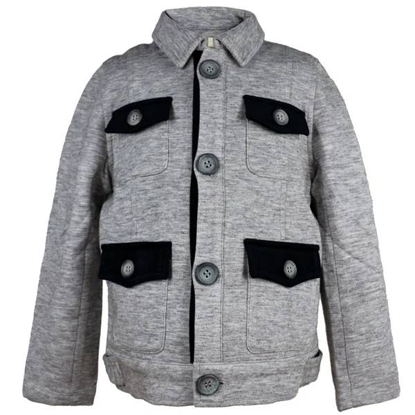 Повседневный приталенный Блейзер серого цвета с пуговицами для мальчиков, пиджак, Блейзер, модные официальные блейзеры для мальчиков, куртка, верхняя одежда для мальчиков 6, 8, 10, 4C0837 - Цвет: GRAY