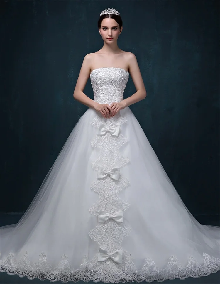  Fast  Shipping  Strapless Wedding  Dress  2019 Off Shoulder 