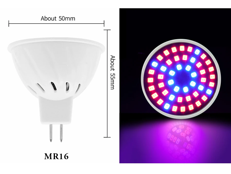 Полный спектр cfl светодиодный Grow светильник Лампада E27 E14 MR16 GU10 комнатное растение лампы цветущие растения Гидропоника Системы ИК УФ сад 110V 220V