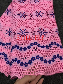 

100%cotton dry lace fabric pink dubai fabric swiss voile lace in switzerland nigerian swiss brocade lace with stones 5yards/lot