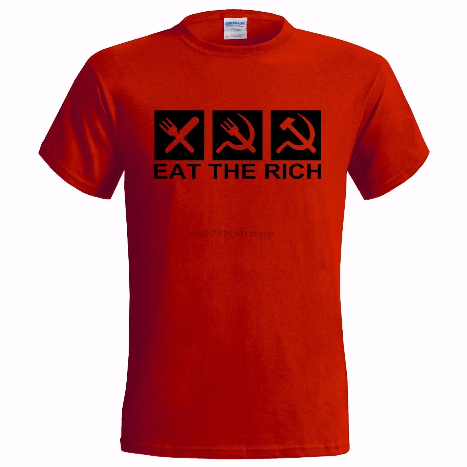 

Eat The Rich Logo Mens T Shirt Communist Communism Anti Capitalist Capitalism 2019 Newest Fashion